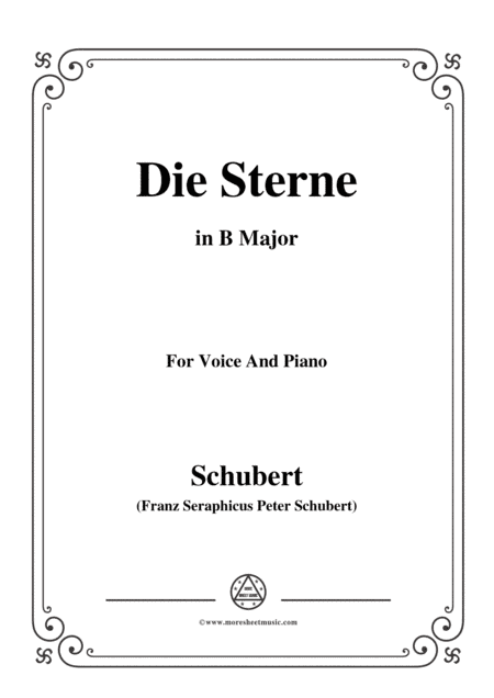 Schubert-Die Sterne,in B Major,D.684,for Voice and Piano (arr. MSM)