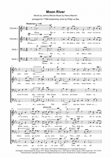 Moon River (arr. Philip Le Bas)