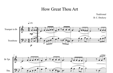 How Great Thou Art (Trumpet and Trombone Duet) (arr. B. C. Dockery)