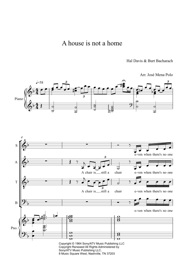 A House Is Not A Home (arr. Jose Mena Polo)
