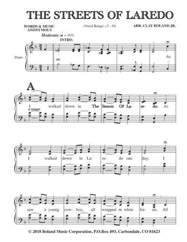 THE STREETS OF LAREDO (arr. Clay Boland Jr.)