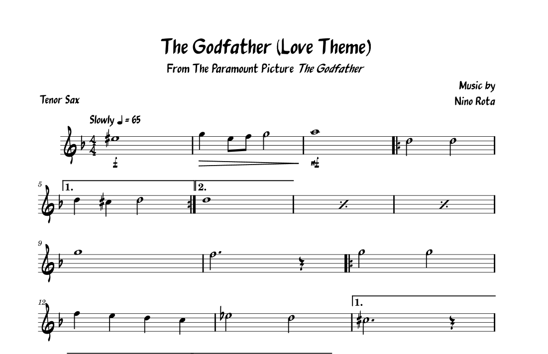 The Godfather (love Theme) (arr. David Lartey)