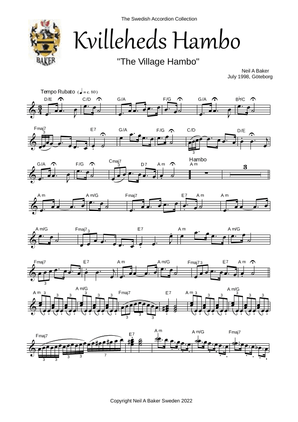 The Village Hambo (Lead Sheet)