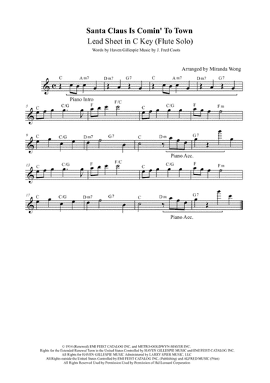 Santa Claus Is Comin' To Town (arr. Miranda Wong)