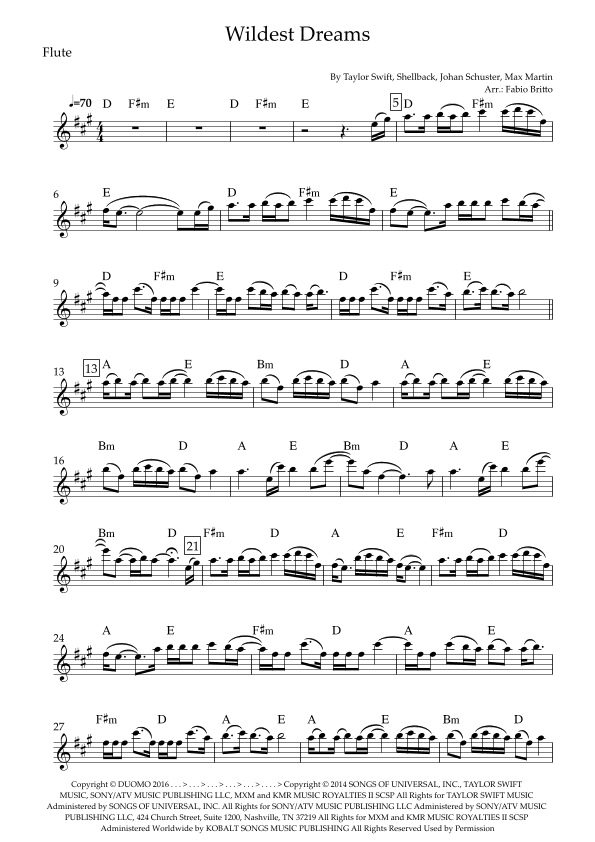 Wildest Dreams (arr. Fabio Britto)