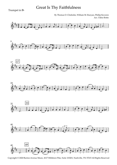 Great Is Thy Faithfulness (arr. Fabio Britto)