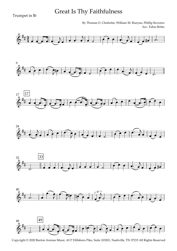 Great Is Thy Faithfulness (arr. Fabio Britto)