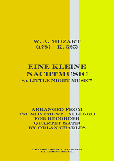 Eine Kleine NachtMusik (A Little Night Music) - for recorder quartet (arr. Orlan Charles)