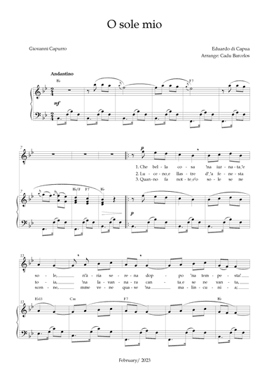 O Sole Mio (Eduardo di Capua) - Bb Major Chords (arr. Cadu Barcelos)
