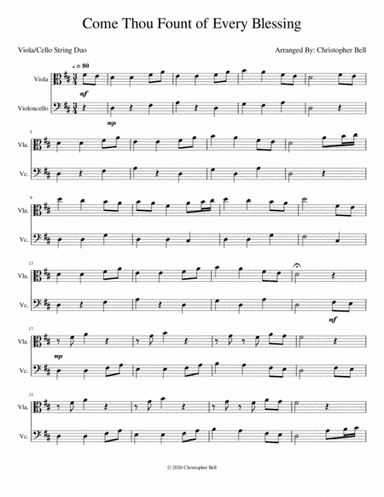 Come Thou Fount of Every Blessing - Viola/Cello Duet (arr. Christopher Bell)