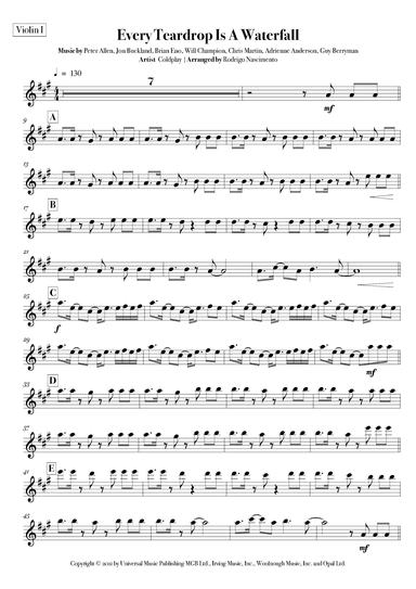 Every Teardrop Is A Waterfall (arr. Rodrigo Nascimento)
