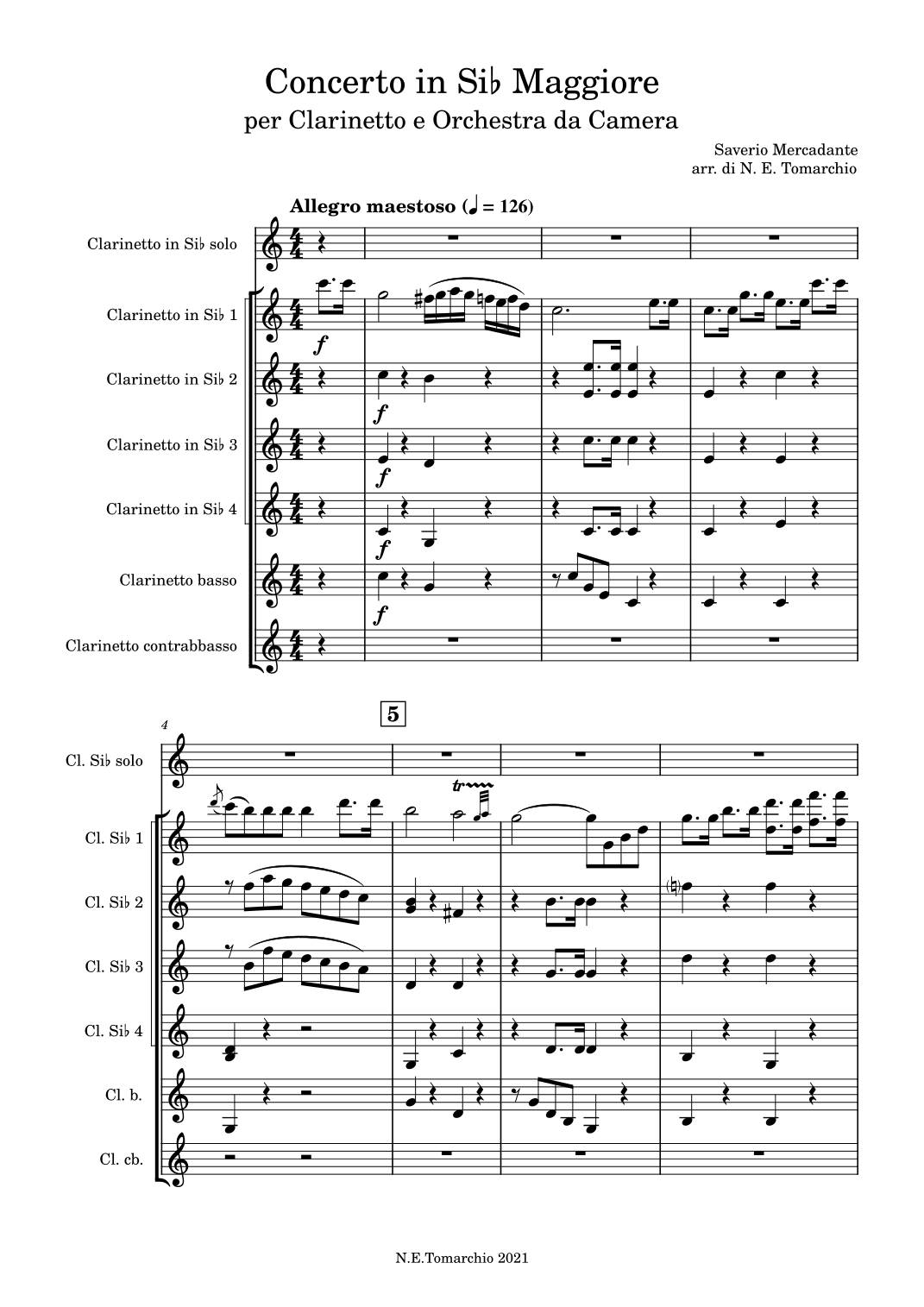 Concerto in Sib Maggiore (arr. Nat Clarinet)