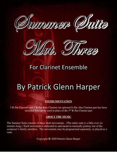 Summer Suite - Movement 3 - for Clarinet Ensemble