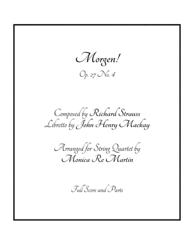 Morgen! (arr. Monica Re Martin)