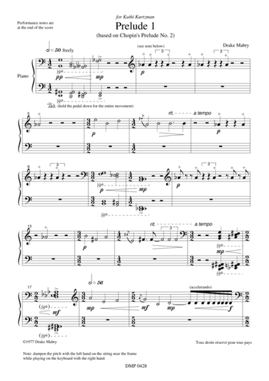 Five Preludes for piano (1977)