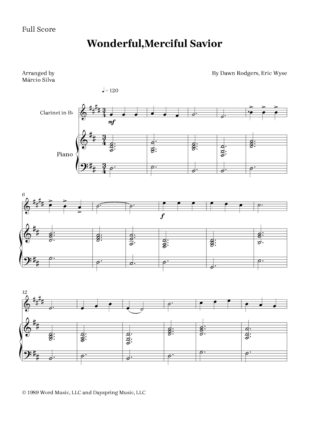 Wonderful, Merciful Savior (arr. Márcio Silva)