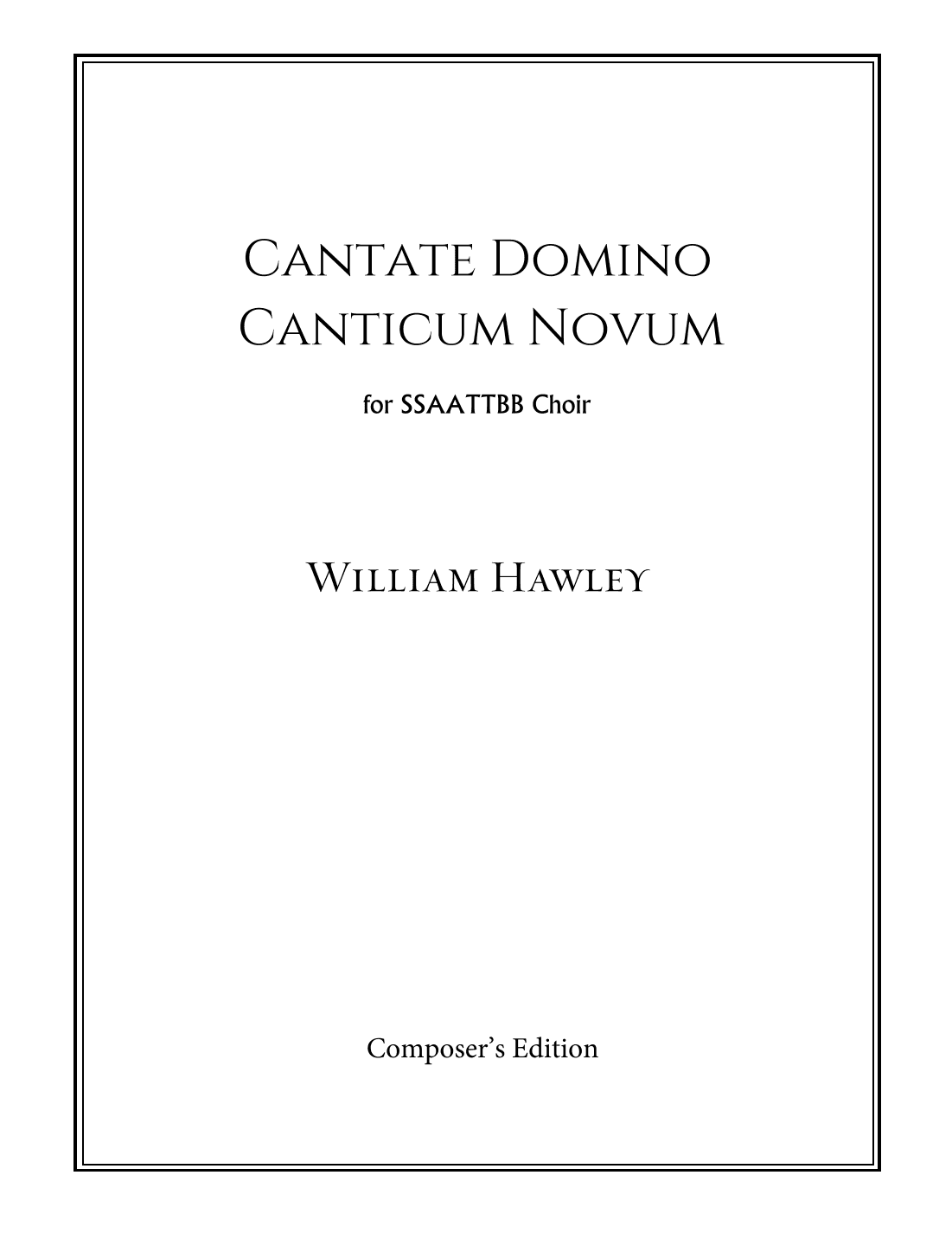 Cantate Domino Canticum Novum