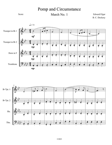 Pomp and Circumstance (Brass Quartet) (arr. B. C. Dockery)