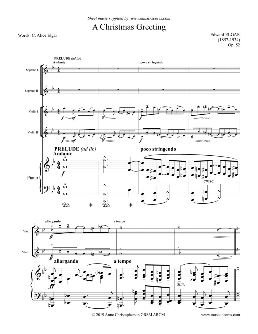 A Christmas Greeting (arr. Music-Scores.com)