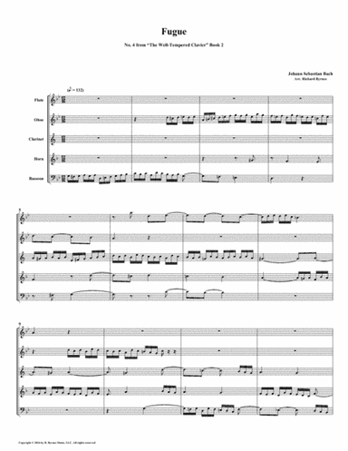 Fugue 04 from Well-Tempered Clavier, Book 2 (Woodwind Quintet) (arr. Richard Byrnes)