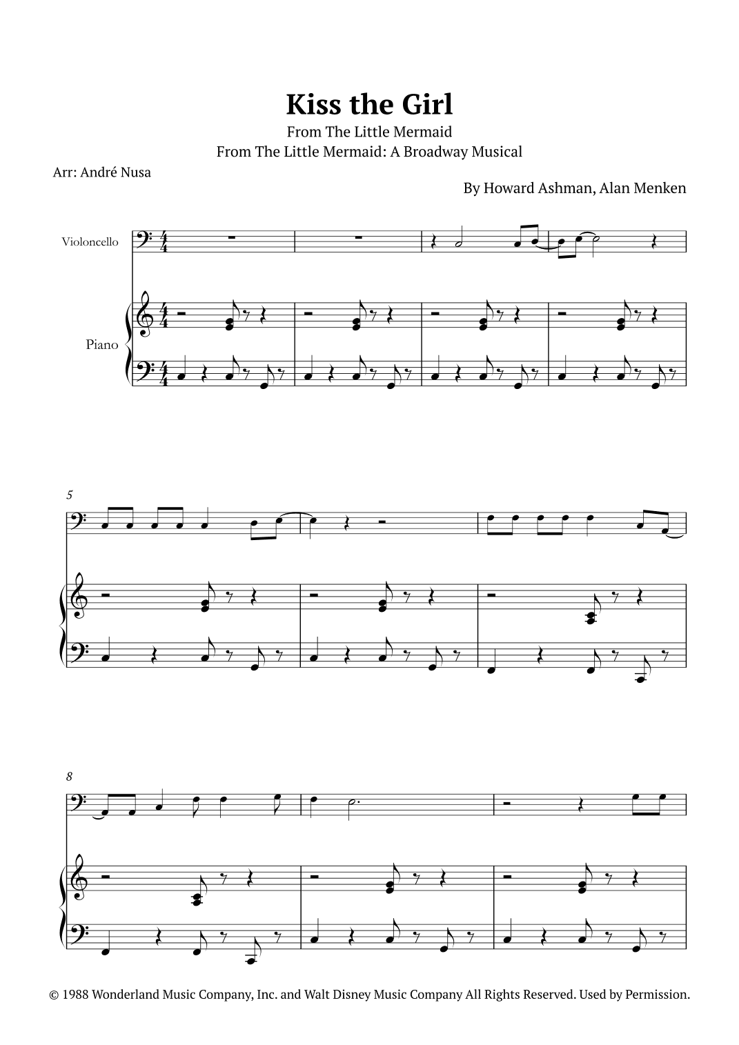 Kiss The Girl (arr. André Nusa)
