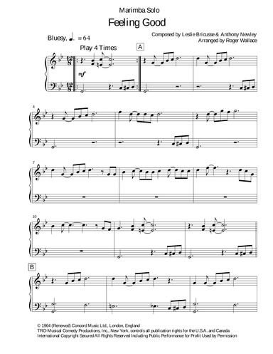 Feeling Good (arr. Roger Wallace)