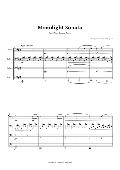 Moonlight Sonata by Beethoven for Tuba Quartet (arr. Ander)
