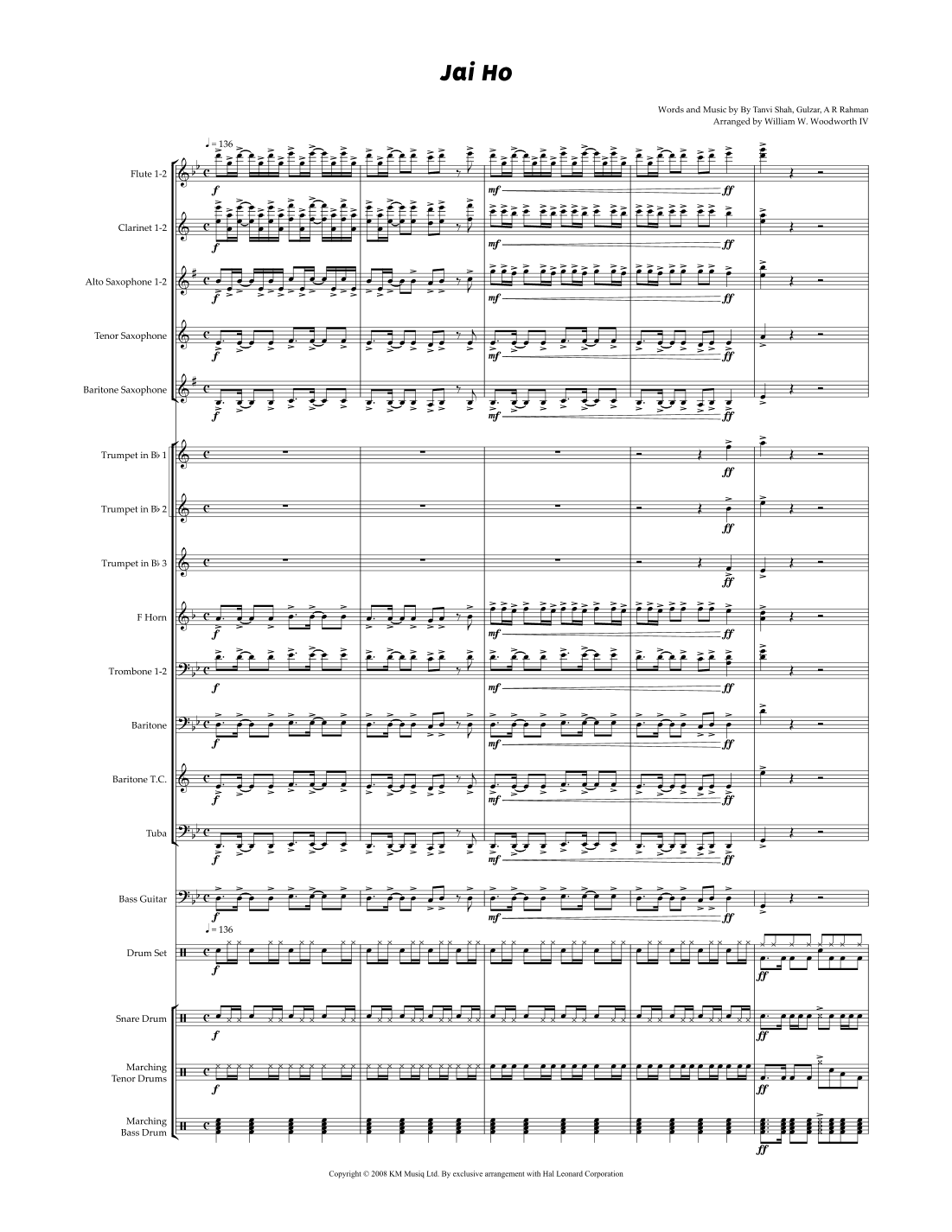 Jai Ho (arr. William W. Woodworth IV)