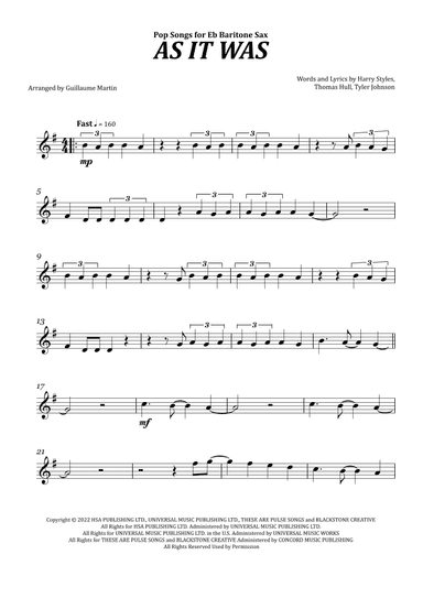 As It Was (arr. Guillaume Martin)