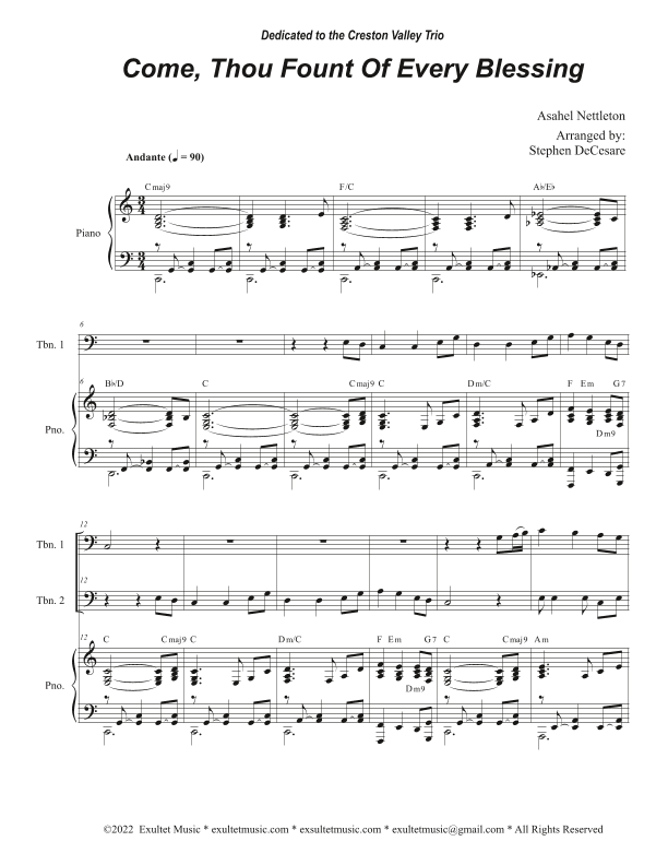 Come, Thou Fount Of Every Blessing (Trombone Duet) (arr. Stephen DeCesare)