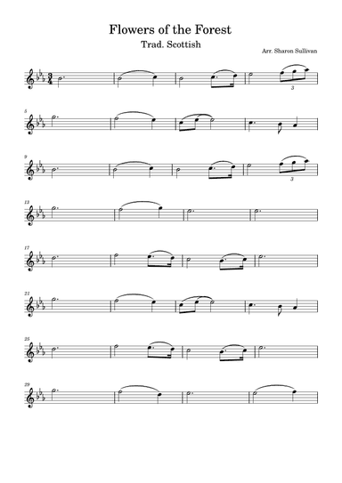 Flowers of the Forest (Eb major for intermediate violin etc.) (arr. Sharon Sullivan)