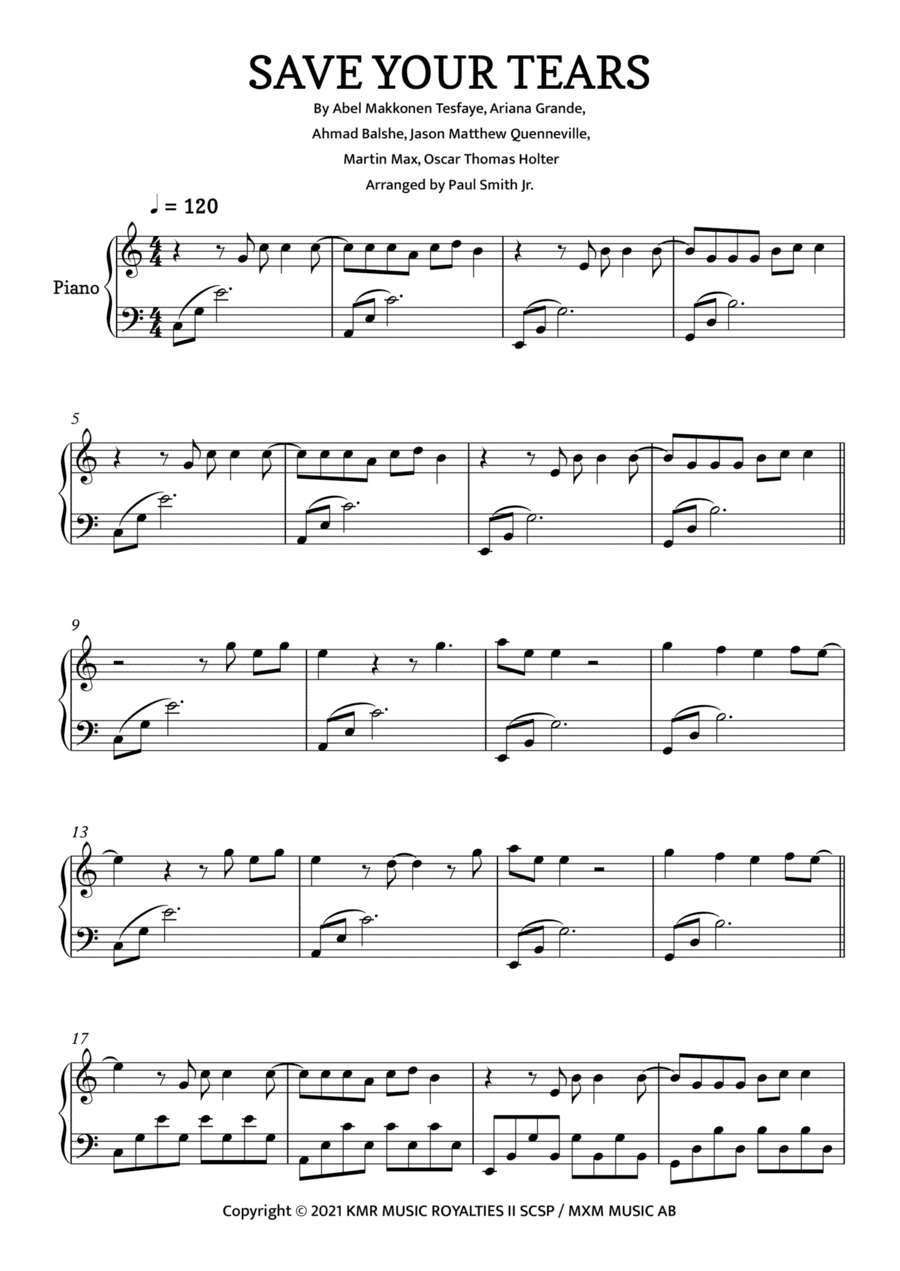 Save Your Tears Remix (arr. Paul Smith Jr.)