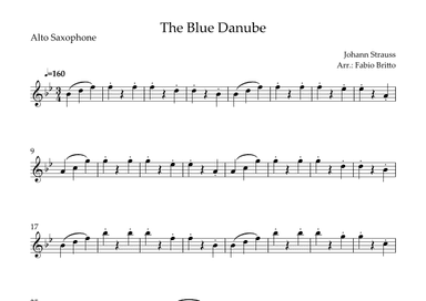 The Blue Danube (Waltz by Johann Strauss) for Alto Saxophone Solo (arr. Fabio Britto)