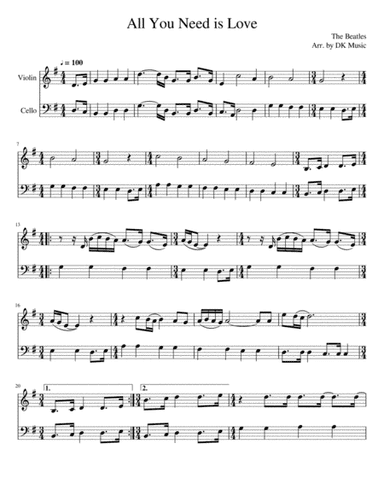 All You Need Is Love (arr. DK Music)