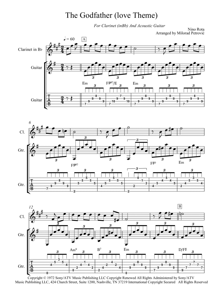 The Godfather (love Theme) (arr. Milorad Petrović)