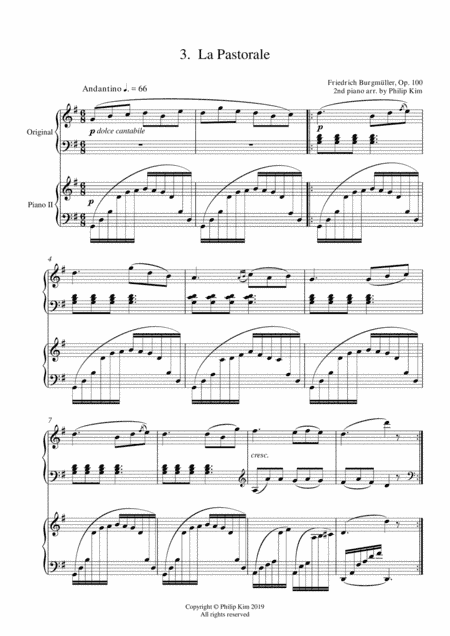 3. La Pastorale 25 Progressive Studies Opus 100 for 2 pianos Friedrich Burgmüller (arr. Philip Kim)