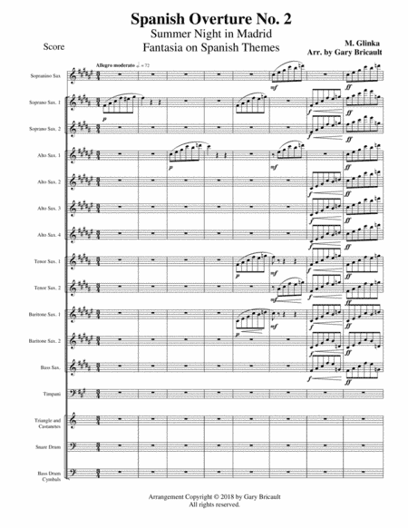 Spanish Overture No. 2 - Summer Night in Madrid, Fantasia on Spanish Themes (arr. Gary Bricault)