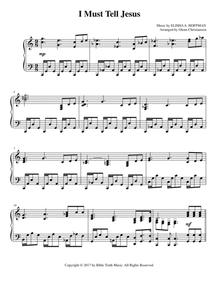 I Must Tell Jesus (arr. Glenn Christianson)