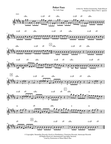 Poker Face (arr. Marco Polo C. Ignacio)