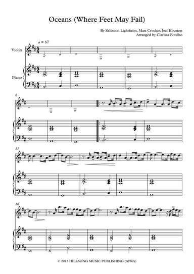Oceans (where Feet May Fail) (arr. Clarissa Botelho)