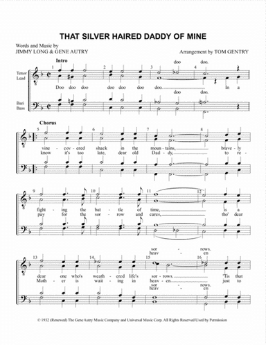 That Silver Haired Daddy Of Mine (arr. Tom Gentry)