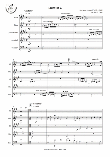 Pasquini - Suite in G (arr. Ian D. Crew)