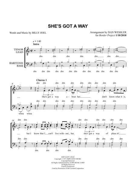 She's Got A Way (arr. Dan Wessler)