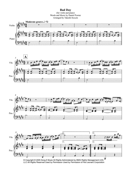 Bad Day (arr. Takeshi Horochi)