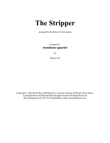The Stripper (arr. Robert Coil)