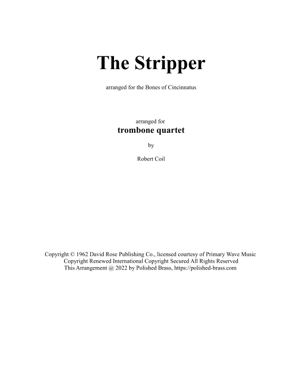 The Stripper (arr. Robert Coil)