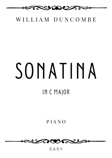 Duncombe - Sonatina in C Major - Easy (arr. Piacere Music Sheets)