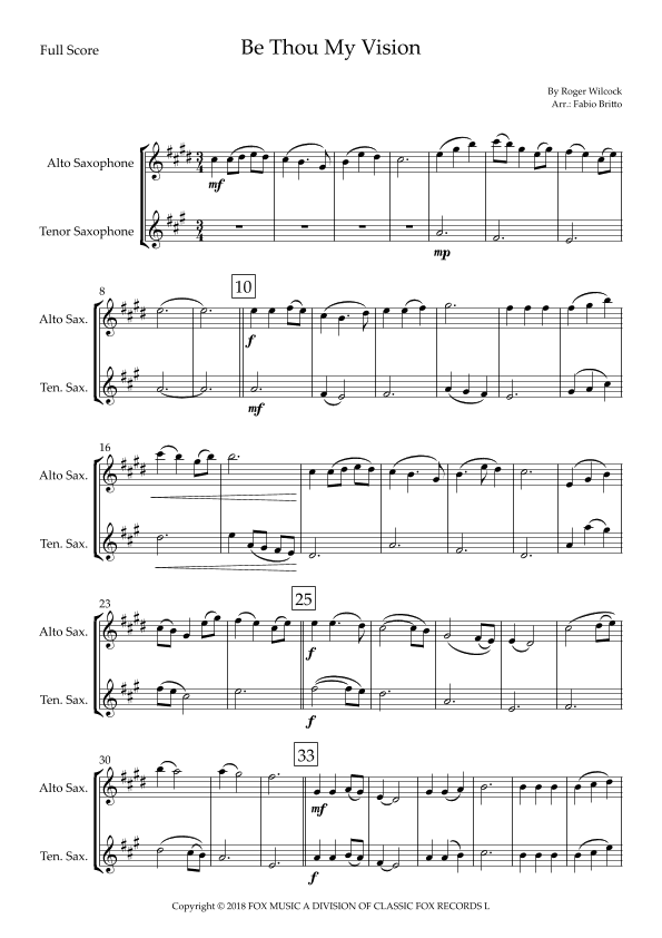 Be Thou My Vision (arr. Fabio Britto)