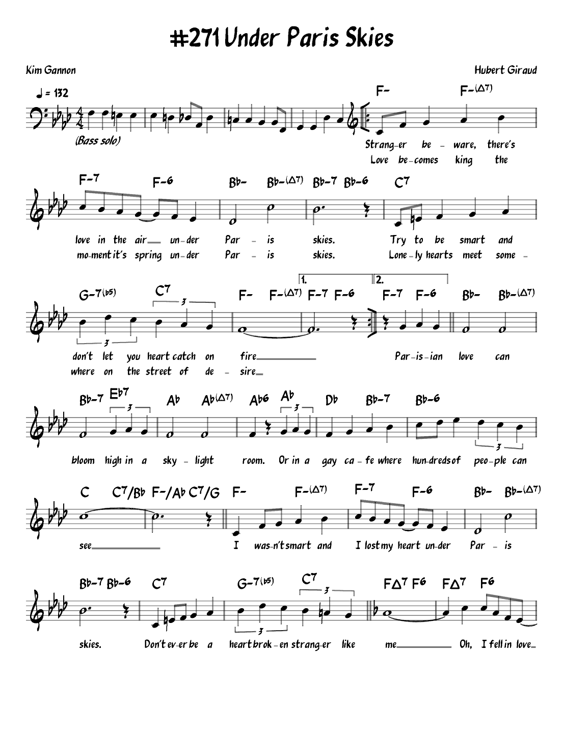 Under Paris Skies (arr. John Fries)