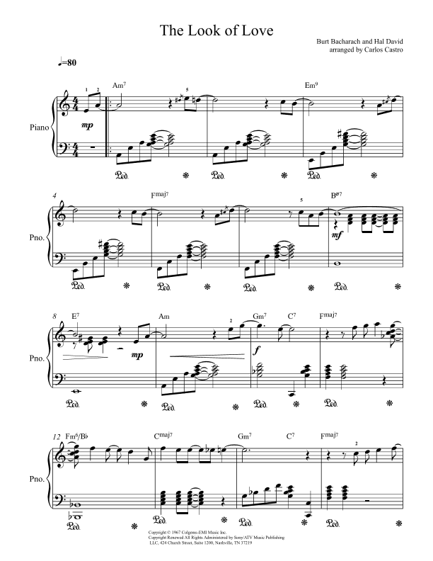 The Look Of Love (arr. Carlo Castro)